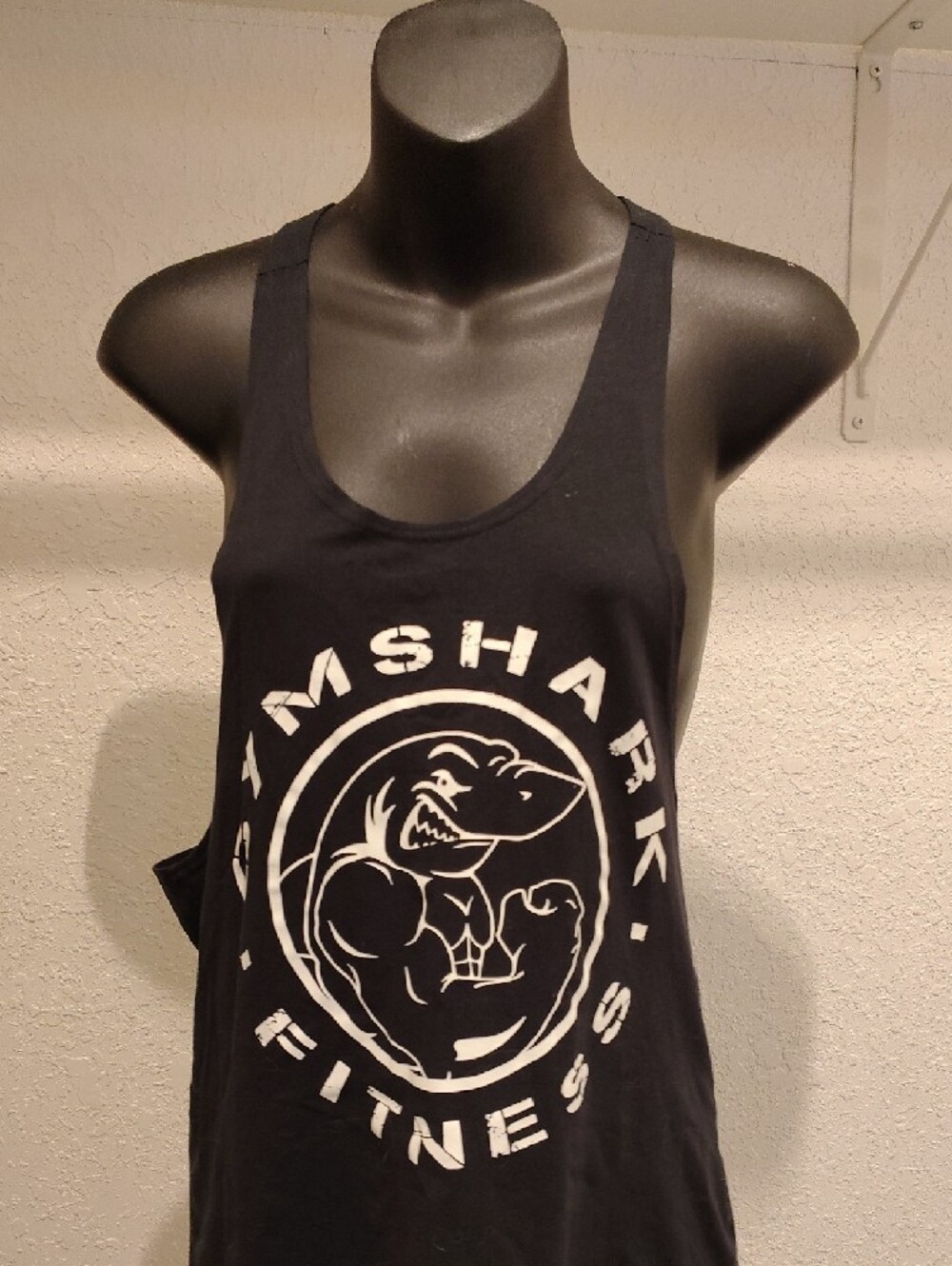 Gymshark Logo Racerback Muscle Ts - Black & Burgundy - Picture 6 of 10